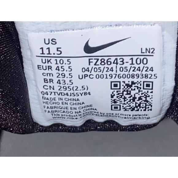 NEW Sz 11.5 Nike Force Trout 9 Elite MCS Baseball Cleat Summit White FZ8643-100 - Picture 6 of 8